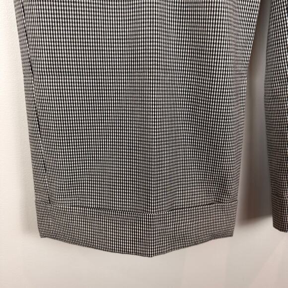Chico's Pants Women 2 US L White Black Checkered Boston Fit Flat Front Work NWT - Picture 4 of 10